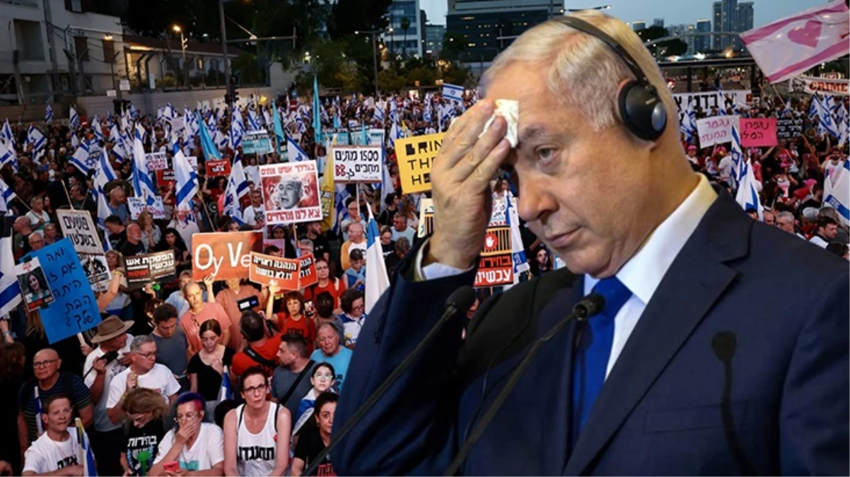 Tel Aviv'de sokaklar yangın yeri! Netanyahu'nun istifasını isteyen göstericilere polisten sert müdahale